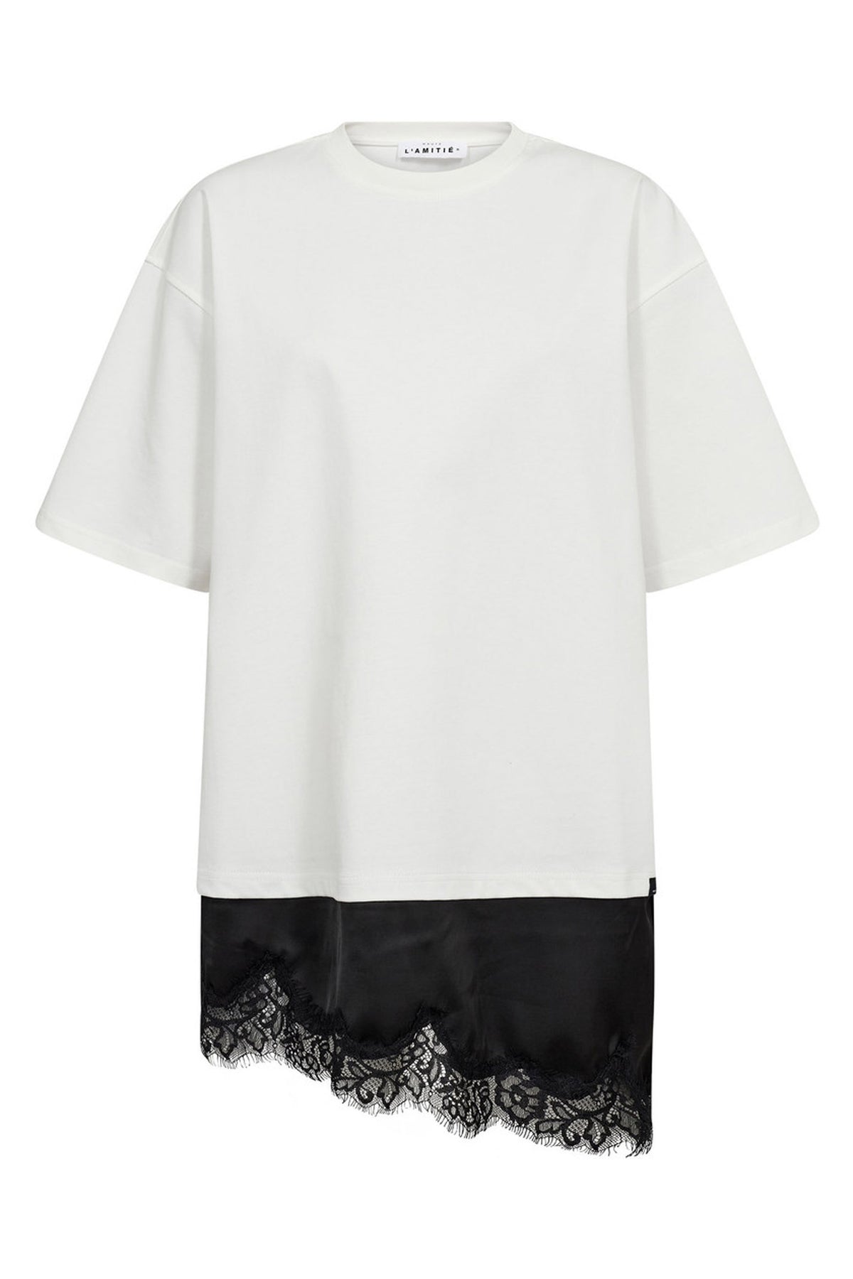 Loose Mix Lingerie Tee Off-White - HL10718