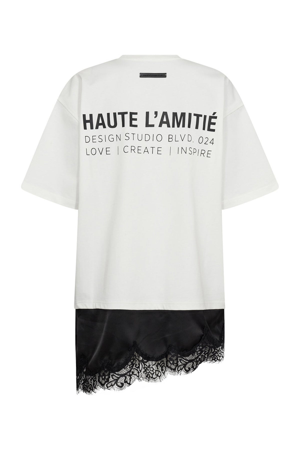 Loose Mix Lingerie Tee Off-White - HL10718