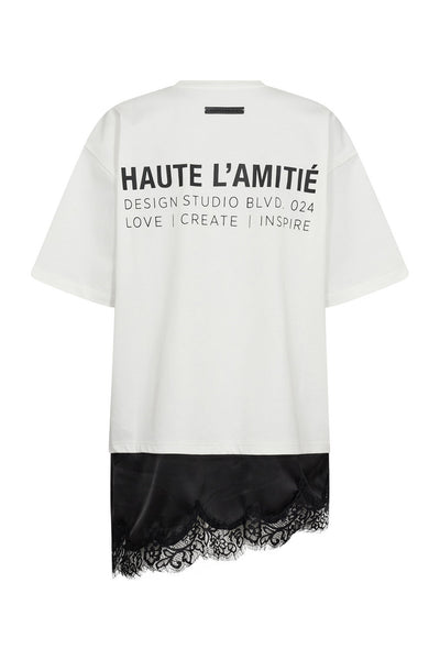 Loose Mix Lingerie Tee Off-White - HL10718 Thumbnail