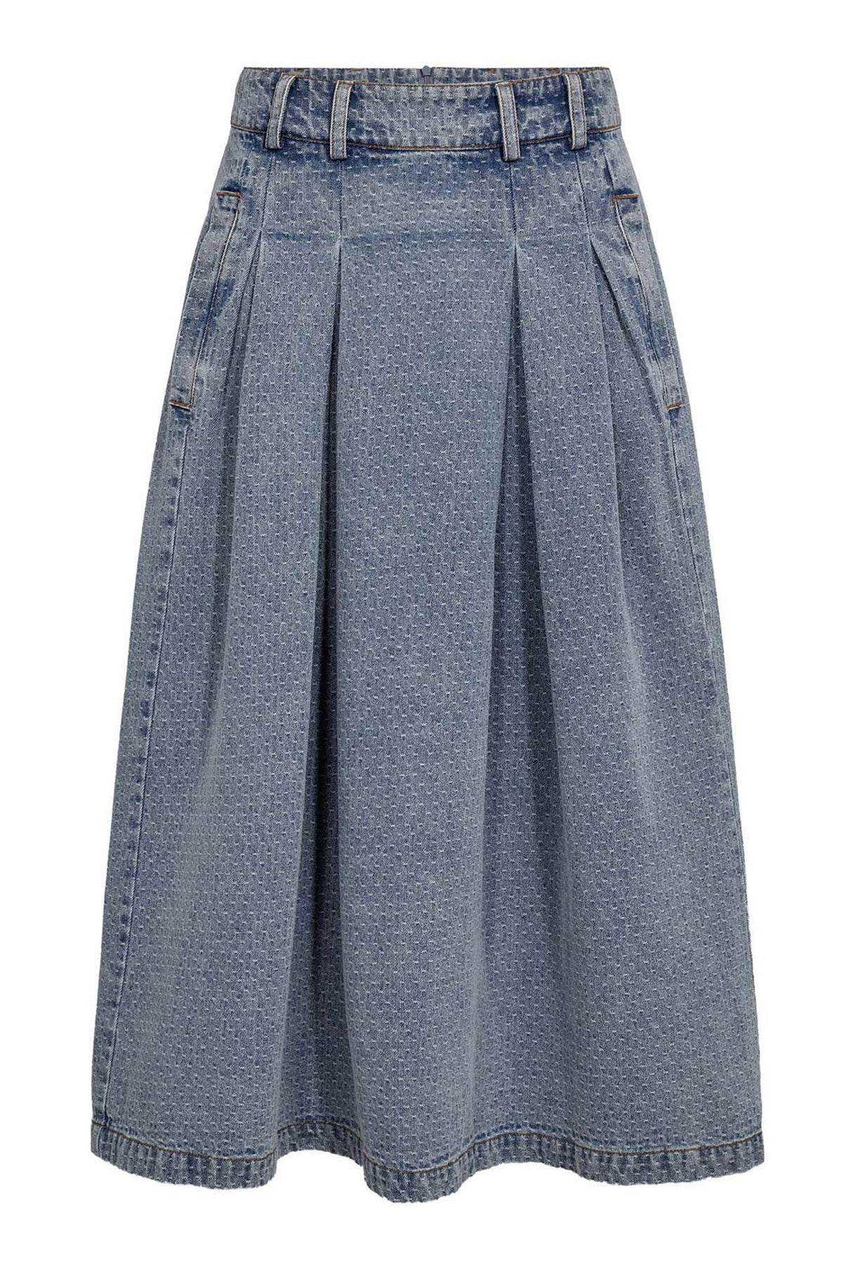LovaCC Anya Pleat Skirt 552-Denim blue - 44028