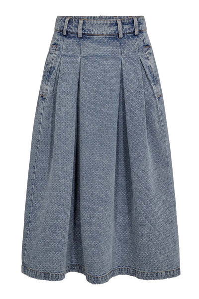 LovaCC Anya Pleat Skirt 552-Denim blue - 44028 Thumbnail