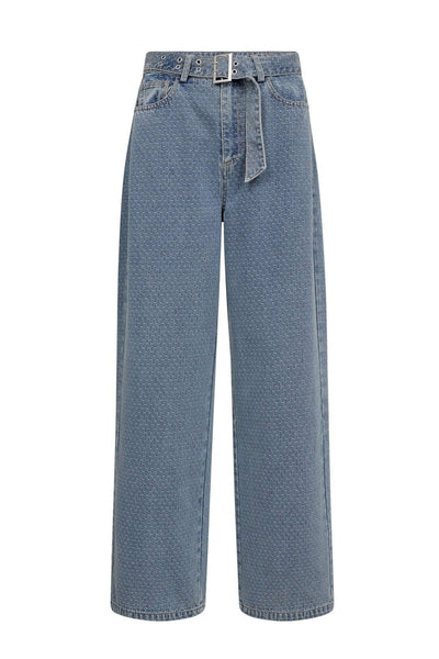 LovaCC Denim Belt Pant 552-Denim blue - 41090 Thumbnail