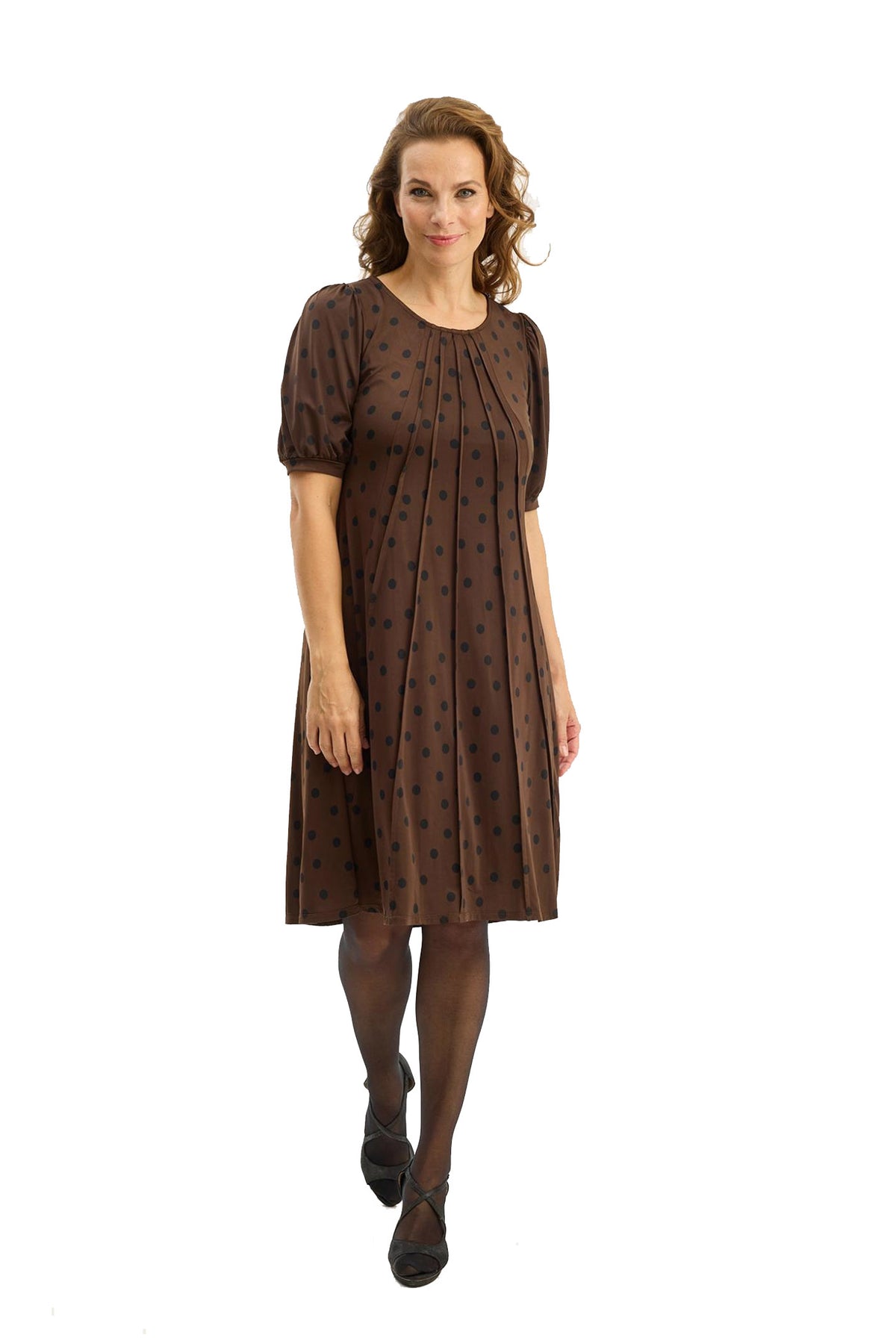 Lucette dress 1/2 sleeves Mocca - 16919