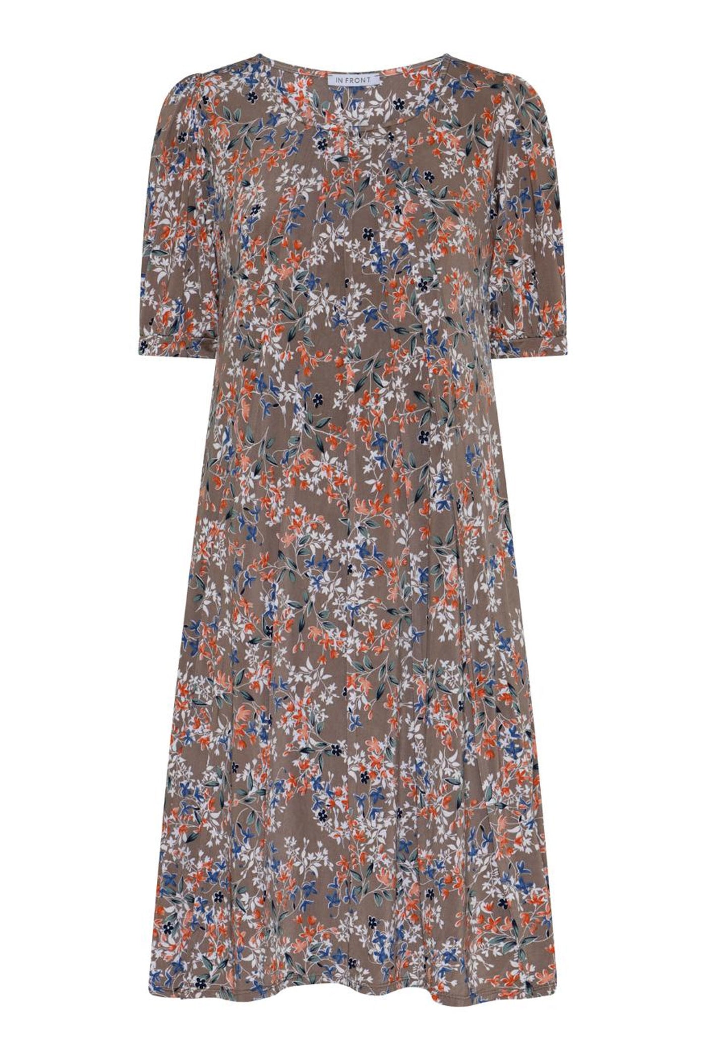 Lucette dress 1/2 sleeves Mocca - 17014