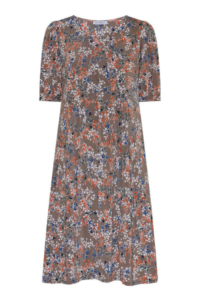 Lucette dress 1/2 sleeves Mocca - 17014 Thumbnail