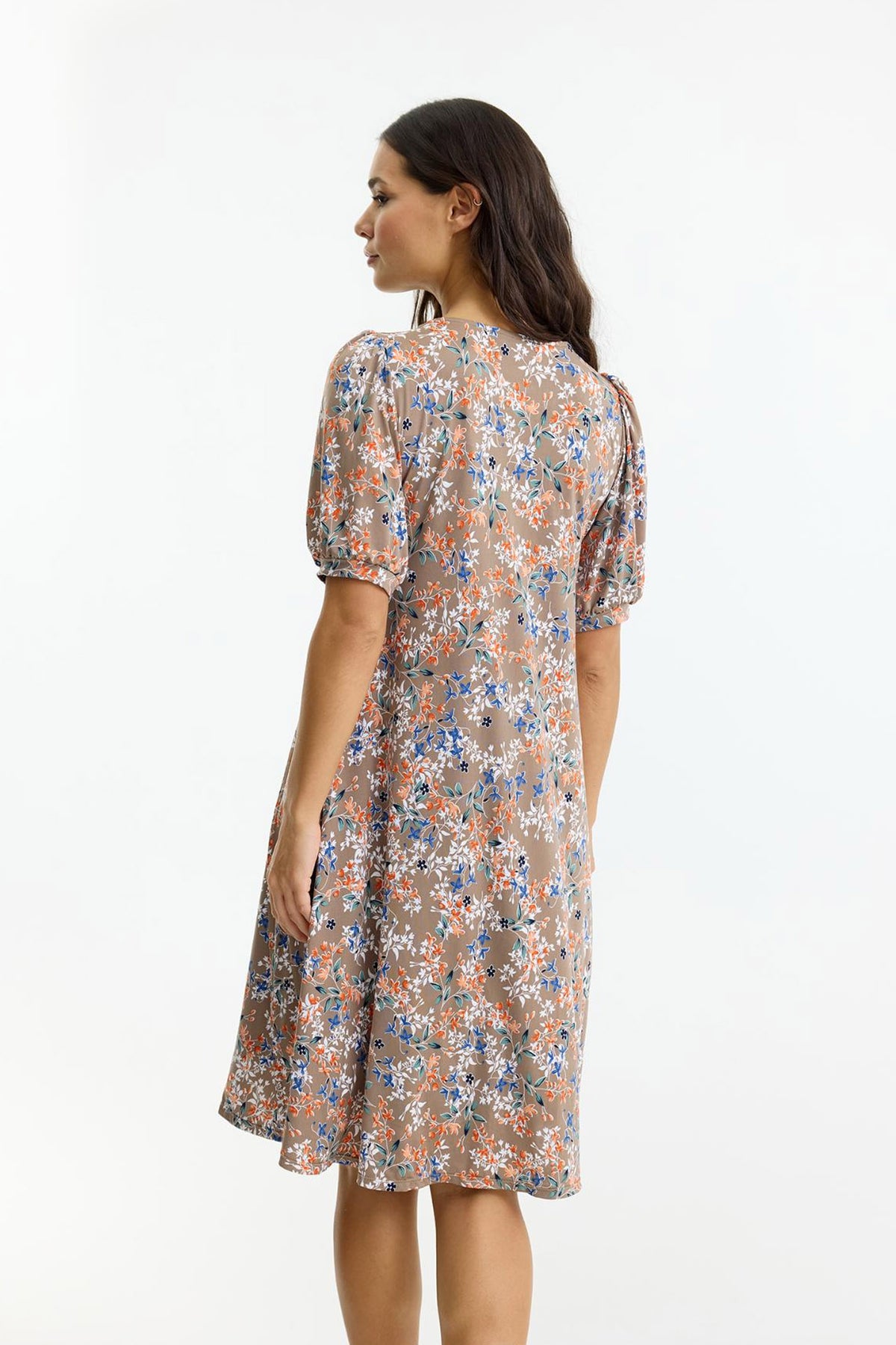Lucette dress 1/2 sleeves Mocca - 17014