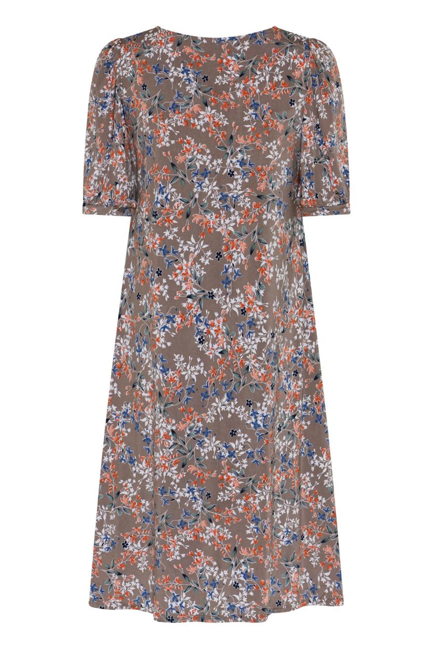 Lucette dress 1/2 sleeves Mocca - 17014