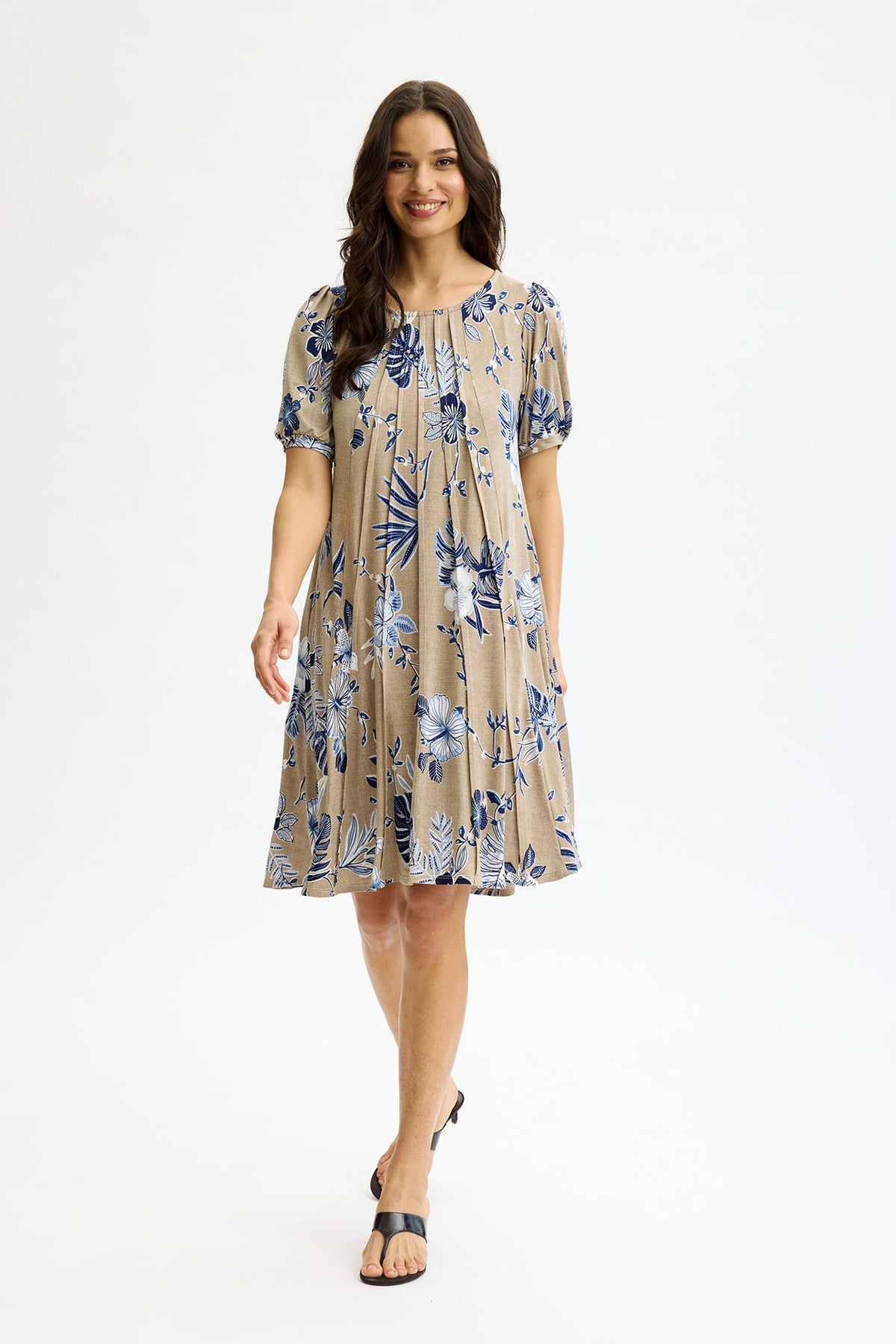 Lucette dress 1/2 sleeves SAND - 17172
