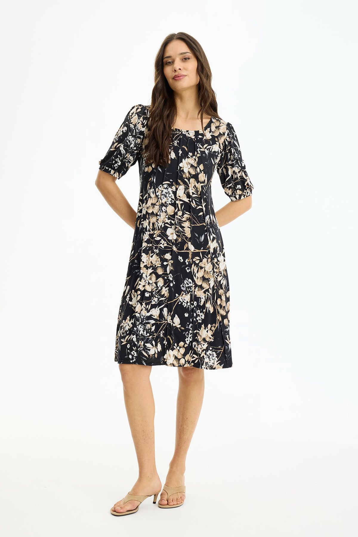 Lucette dress 1/2 sleeves SAND - 17260