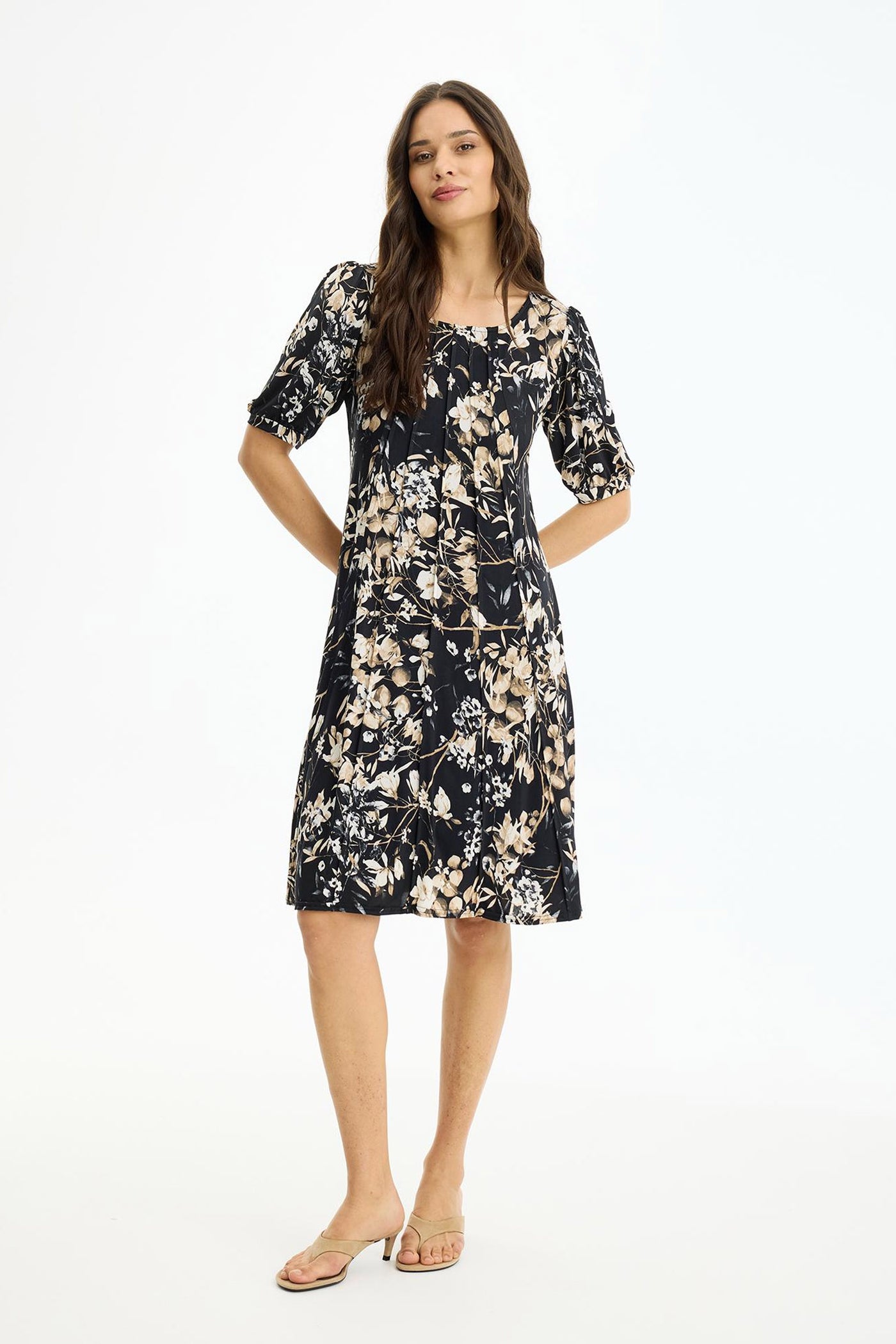 Lucette dress 1/2 sleeves SAND - 17260