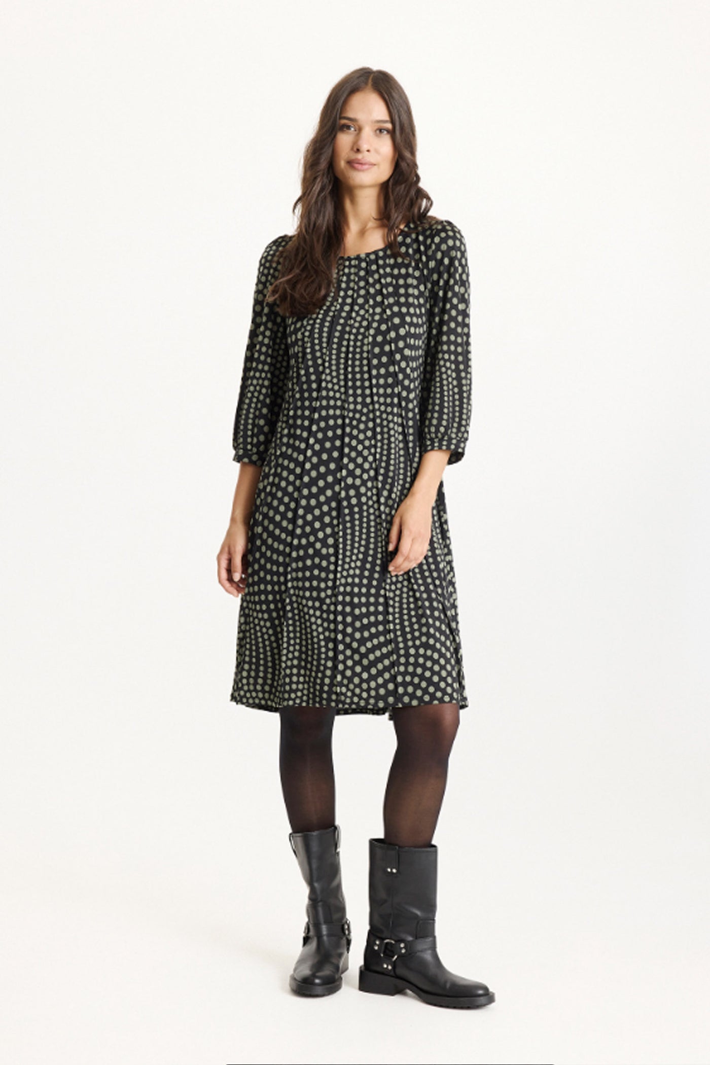 Lucette dress 3/4 sleeves Green - 16866
