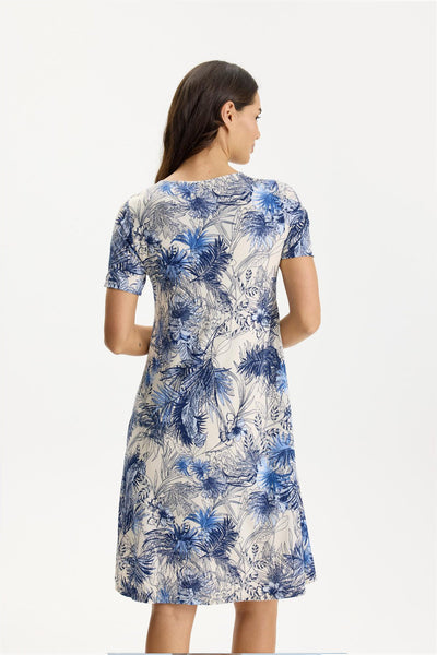 Lucy dress short sleeves Blue - 17085 Thumbnail