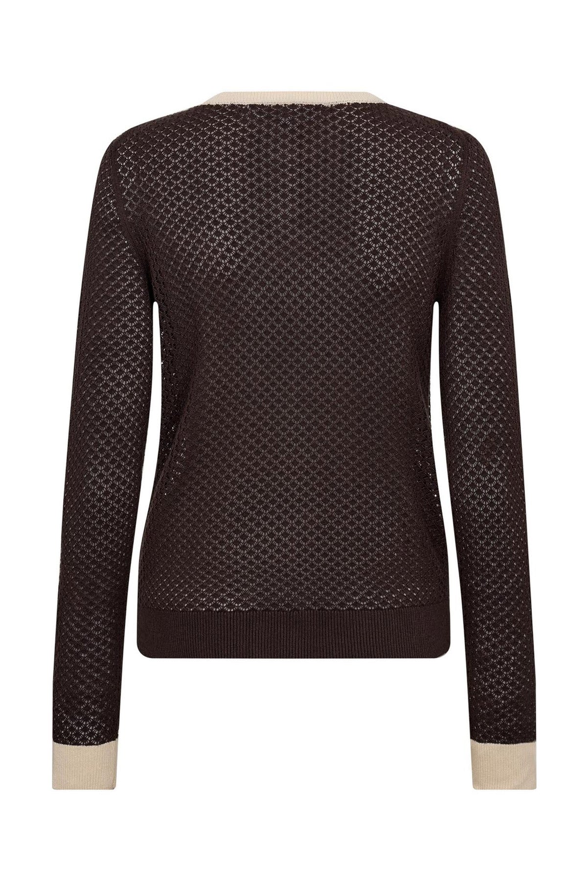 LueCC Pointelle Cardigan 145-Dark Brown - 42023