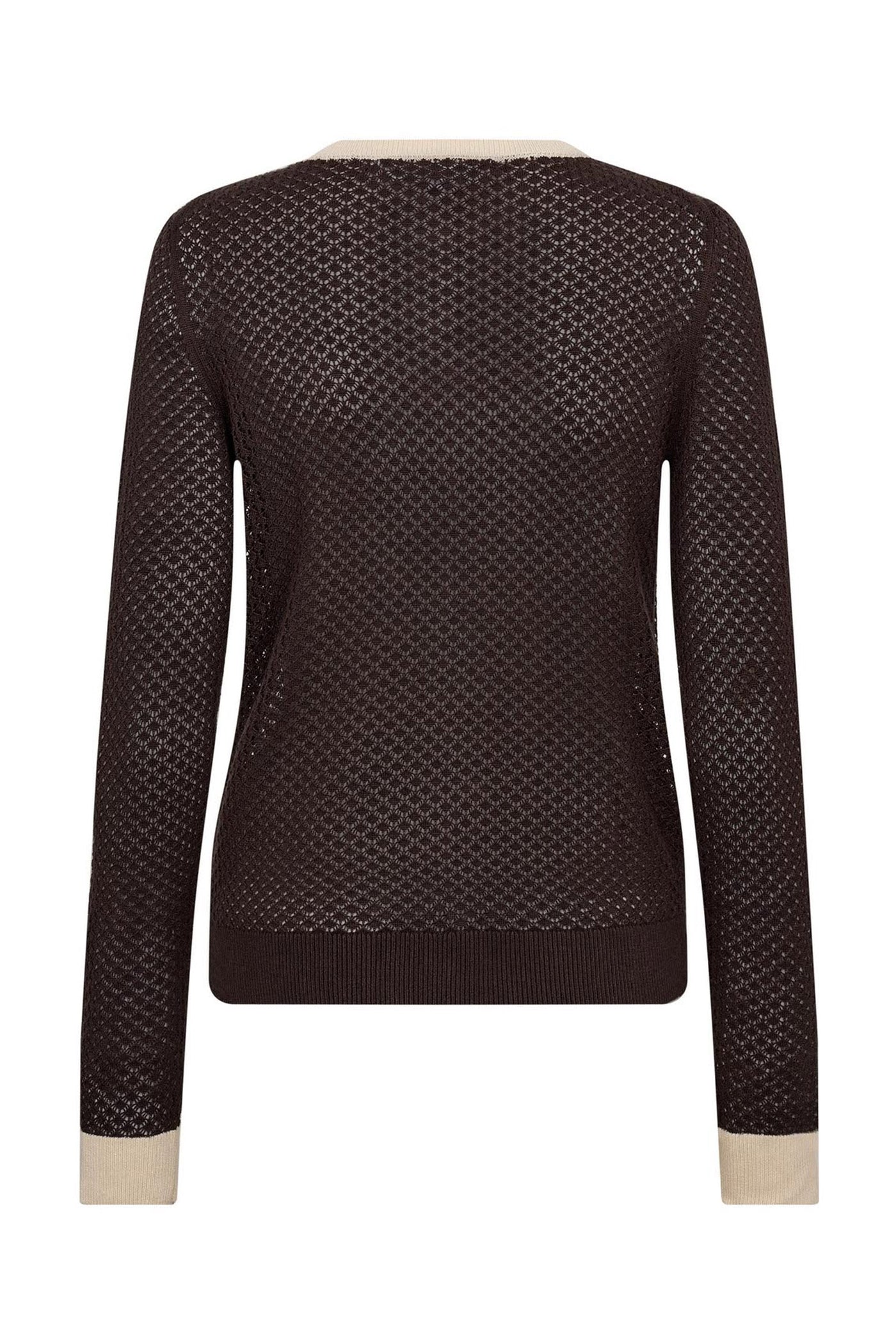 LueCC Pointelle Cardigan 145-Dark Brown - 42023