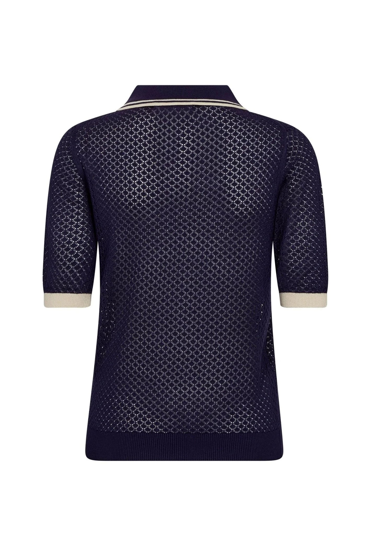 LueCC Pointelle Polo Knit 120-Navy - 42020