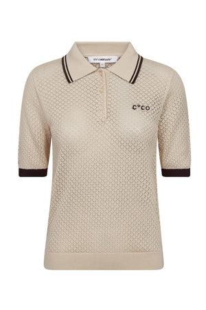 LueCC Pointelle Polo Knit 199-Bone - 42020