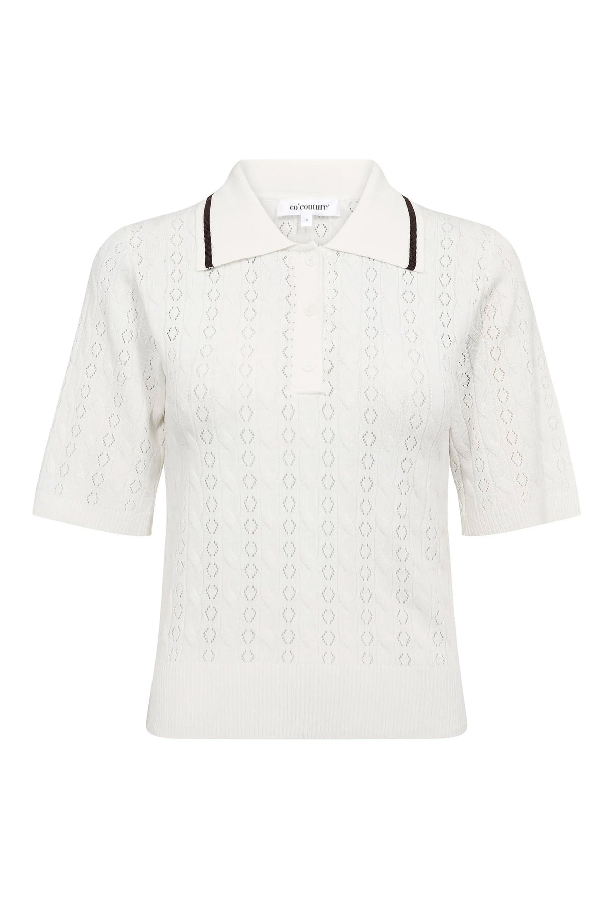 LueCC SS Polo Knit 10002-Off-White - 500217