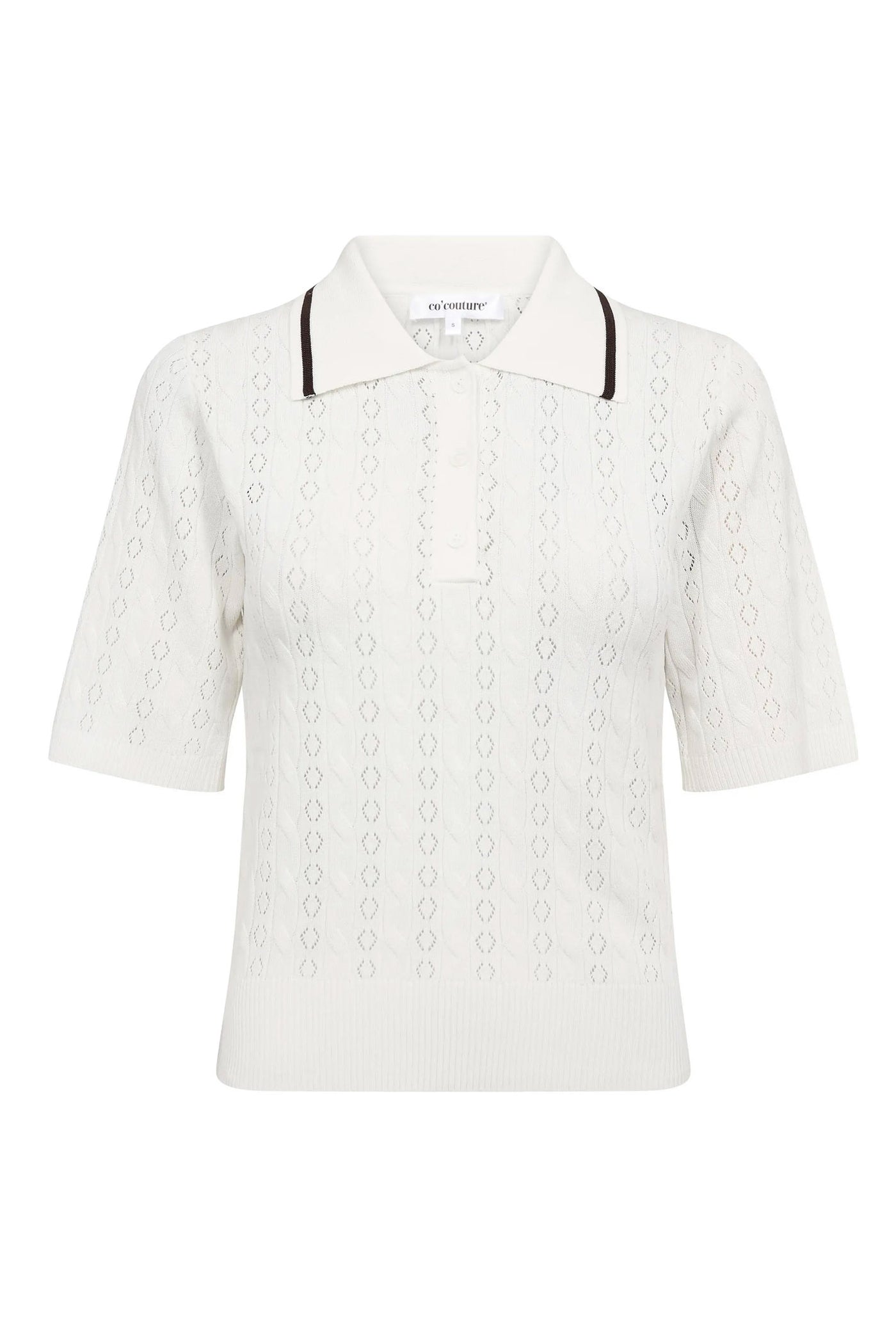 LueCC SS Polo Knit 10002-Off-White - 500217