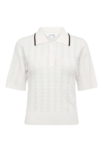 LueCC SS Polo Knit 10002-Off-White - 500217 Thumbnail