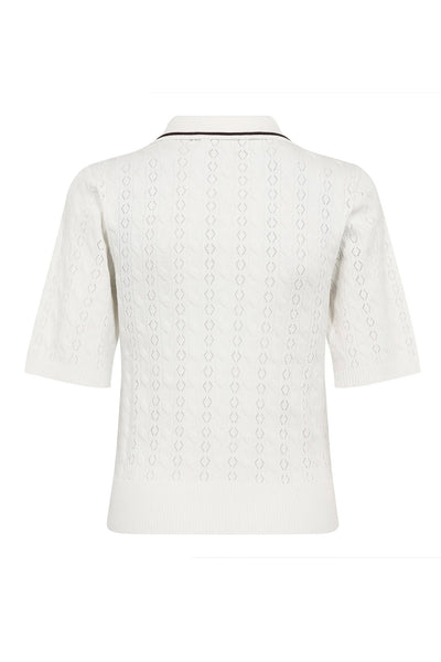 LueCC SS Polo Knit 10002-Off-White - 500217 Thumbnail