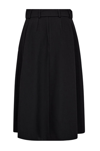 LunaCC Belt Midi Pleat Skirt 96-Black - 44003 Thumbnail