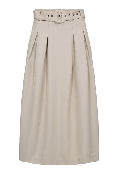 LunaCC Belt Pleat Skirt 2006-Taupe - 44013 Thumbnail