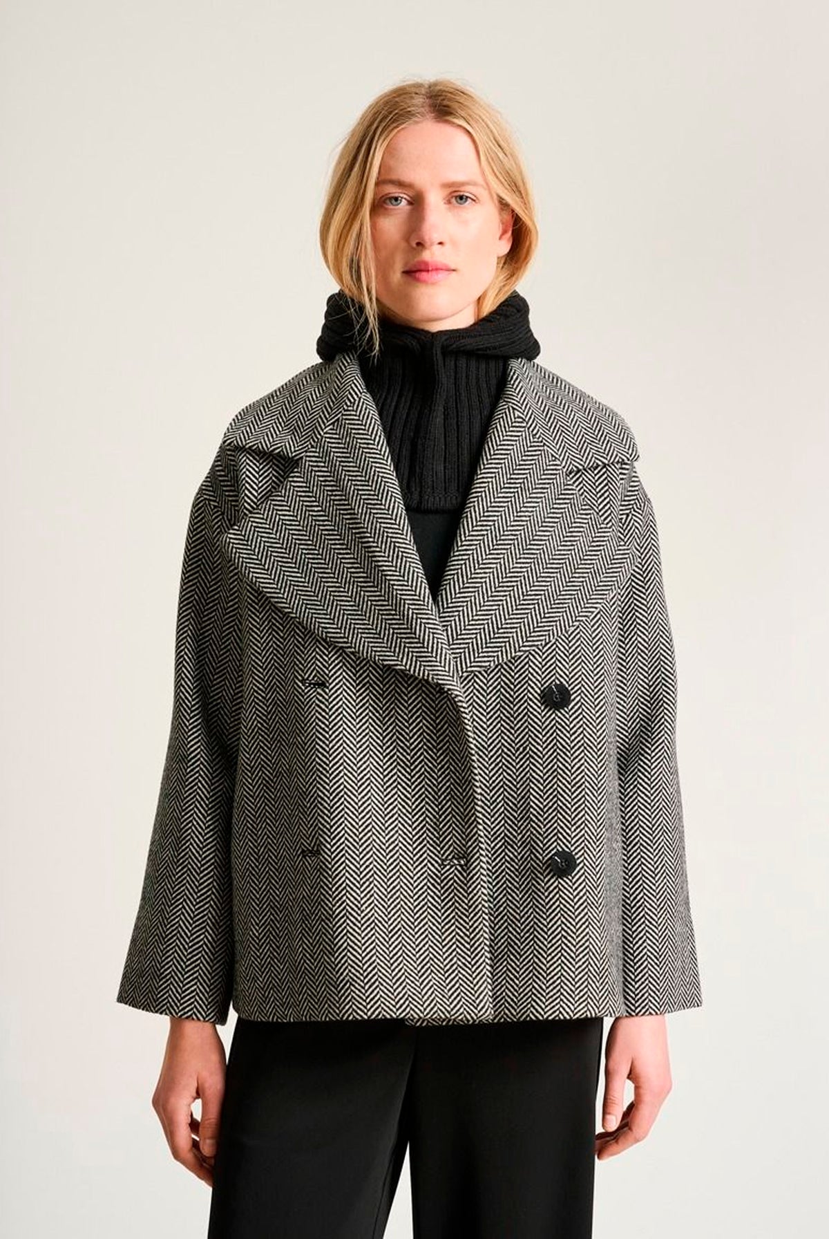 Nishin dobbeltradet jakke Herringbone - 267-2496-5978