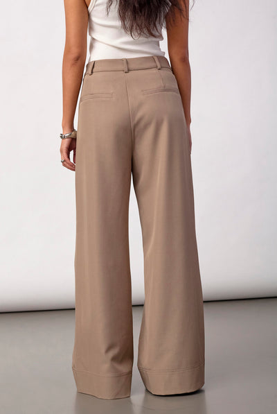 LunaCC Pleat Pant 20018-Taupe - 500391 Thumbnail
