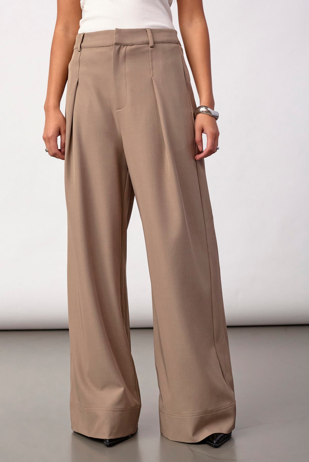LunaCC Pleat Pant 20018-Taupe - 500391