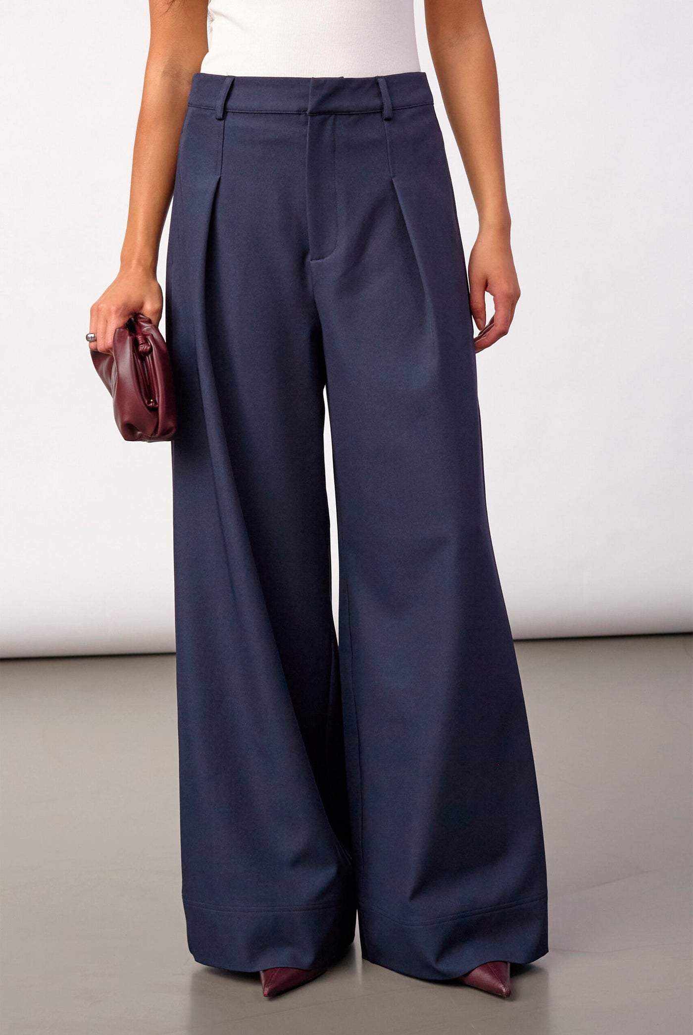 LunaCC Pleat Pant 40007-Navy - 500391