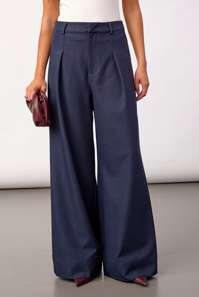 LunaCC Pleat Pant 40007-Navy - 500391 Thumbnail