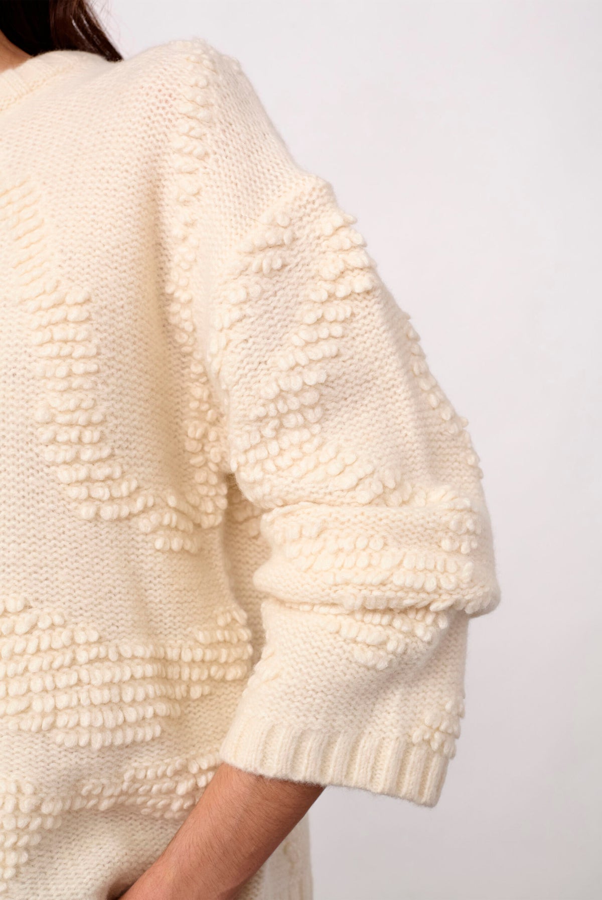 FabiaCC O-Neck Knit 10002-Off-White - 500335