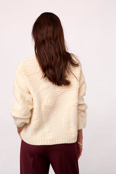 FabiaCC O-Neck Knit 10002-Off-White - 500335 Thumbnail