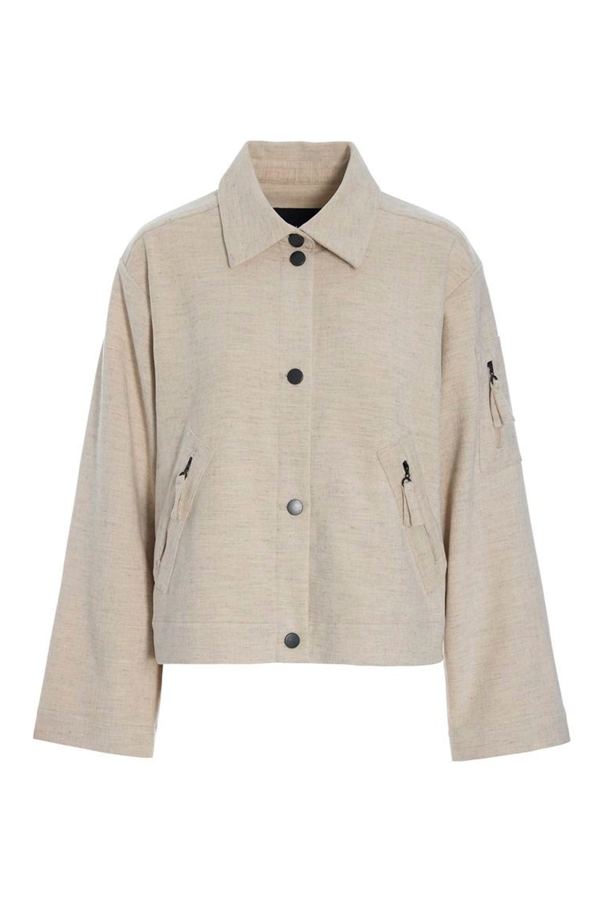 Shinji jakke med lommer IVORY MELANGE - 267-2490-5928