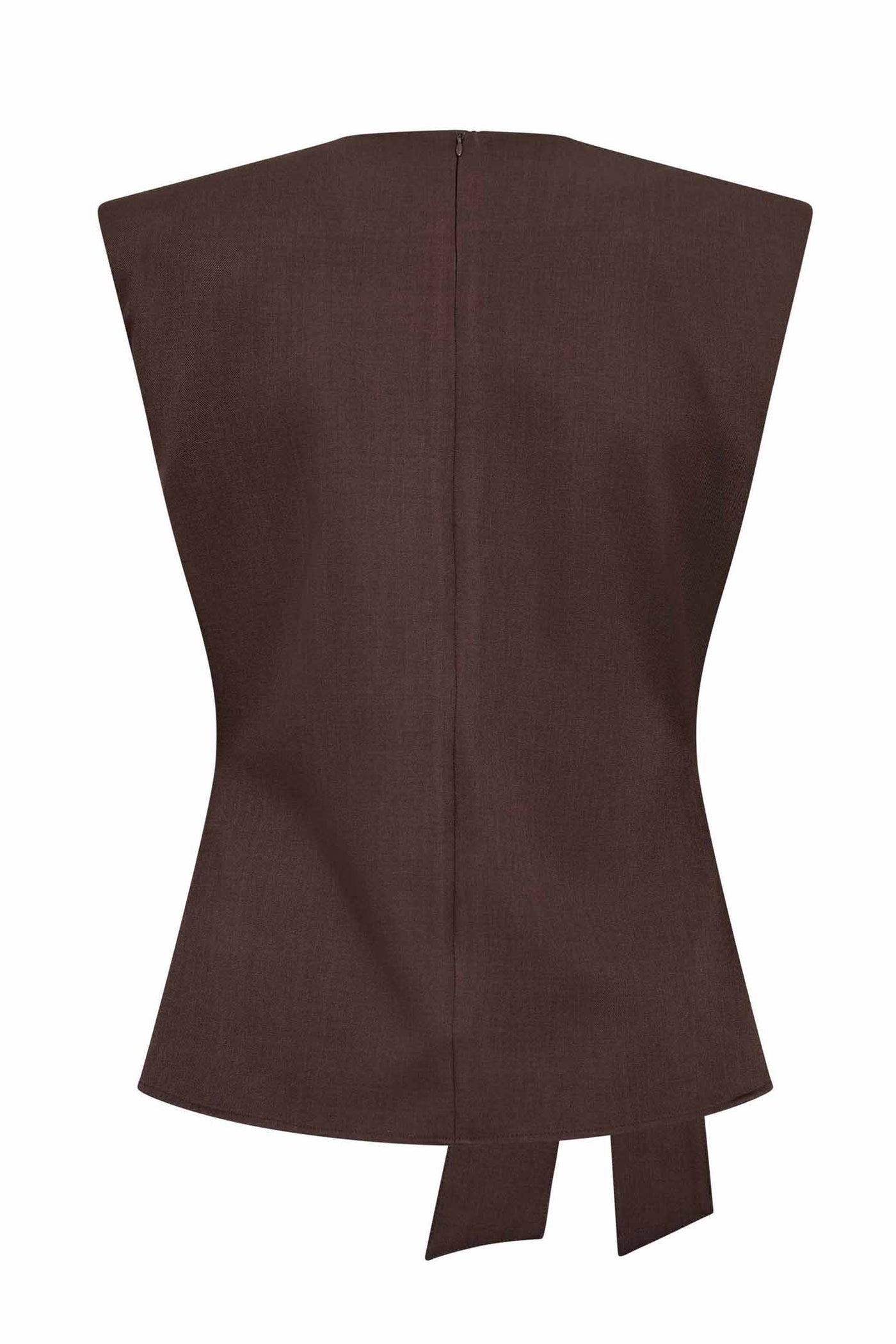LunaCC Pleat Top 20003-Dark Brown - 500314
