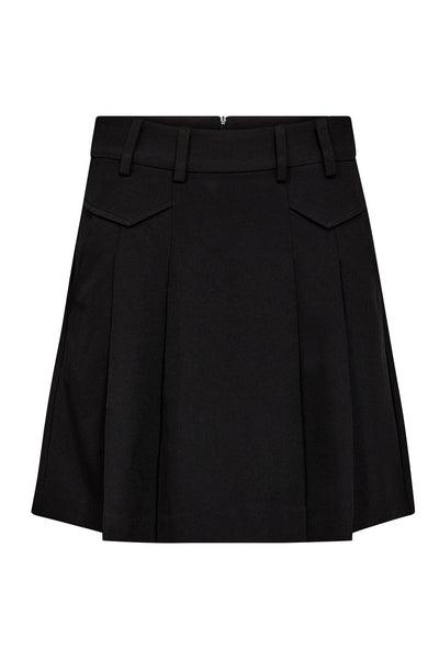 LunaCC Pocket Pleat Mini Skirt 96-Black - 34223 Thumbnail