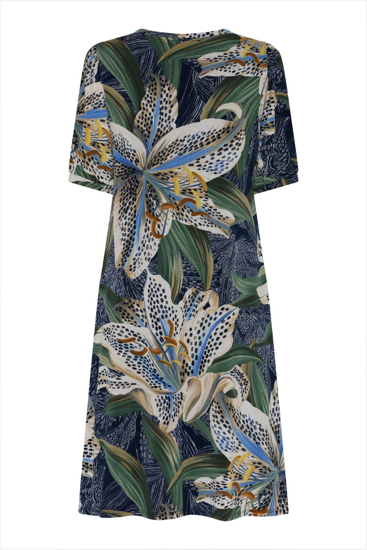 Luzia dress 1/2 sleeves Multi green - 17004