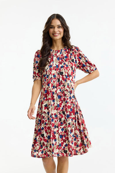 Luzia dress 1/2 sleeves Red - 17009 Thumbnail