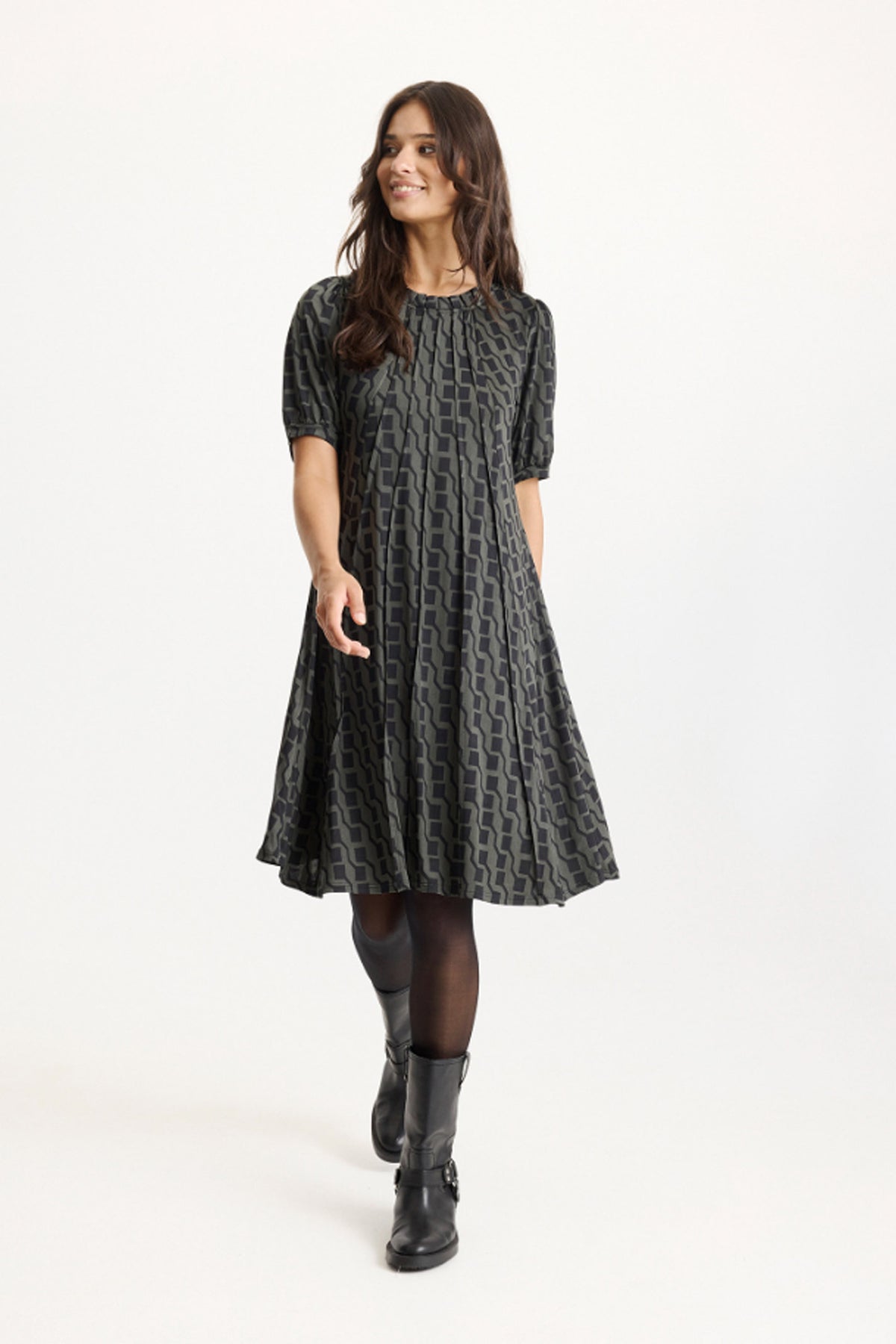 Luzia dress 1/2 sleeves ARMY - 16864