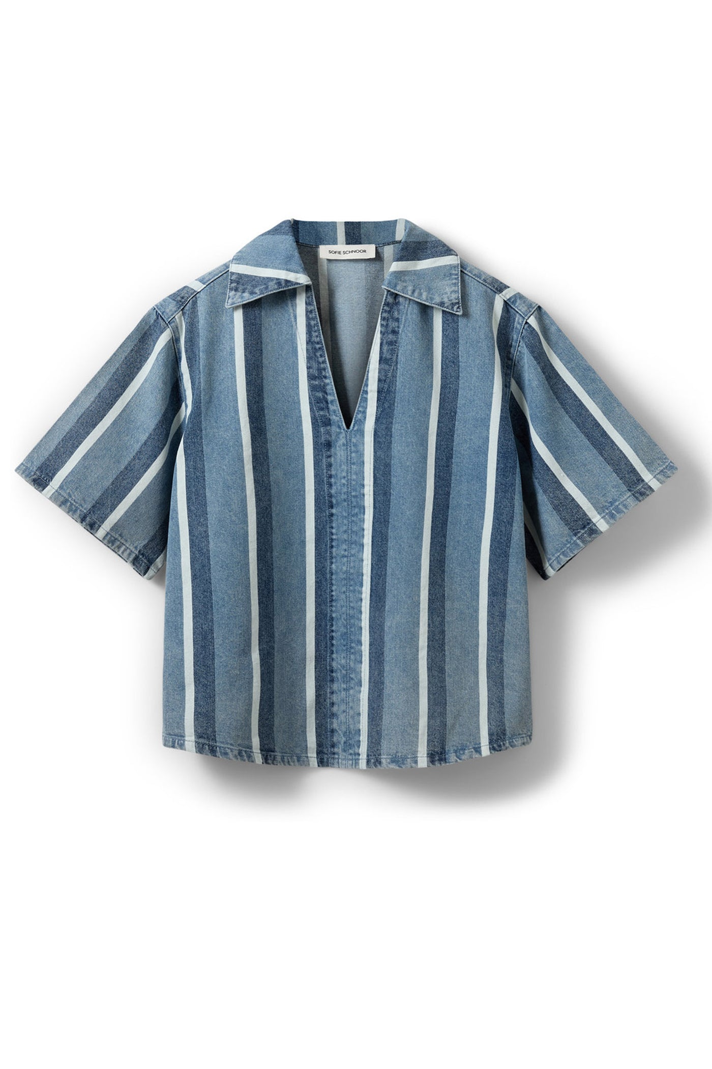MAKISW STRIPED DENIM SHIRT 5123 Blue denim Stripe - S262270