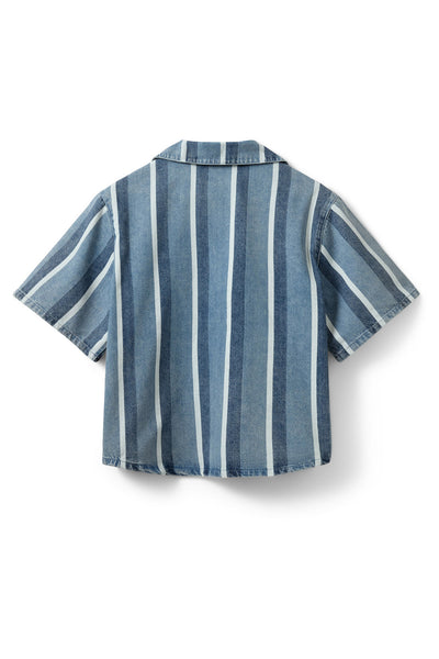 MAKISW STRIPED DENIM SHIRT 5123 Blue denim Stripe - S262270 Thumbnail