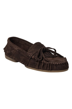 MARGITSW FRINGE SHOE 7080 Dark brown - S262761