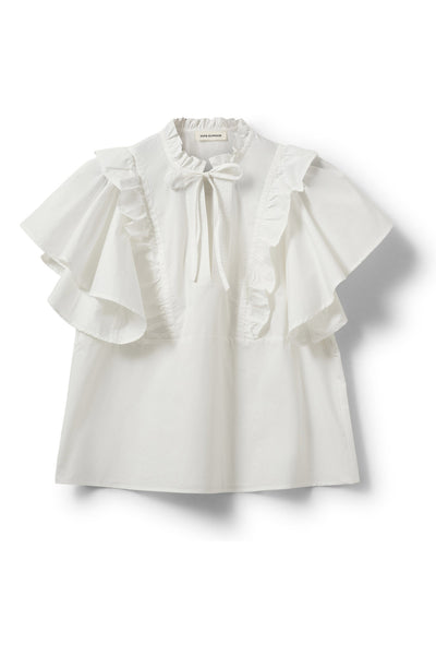 MERLINDASW FRILL TOP 0141 White Alyssum - S262117 Thumbnail