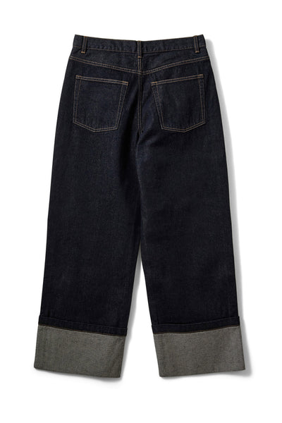 MISHASW RAW DENIM JEANS 5090 Dark denim blue - S261461 Thumbnail