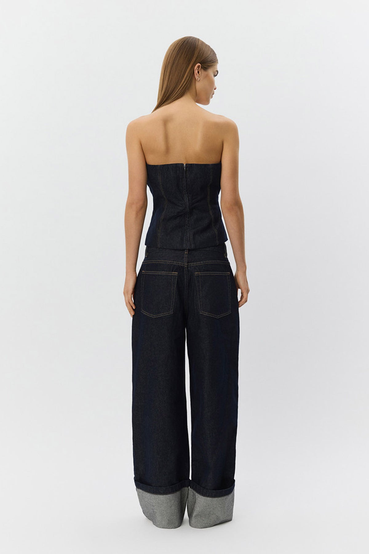 MISHASW RAW DENIM JEANS 5090 Dark denim blue - S261461