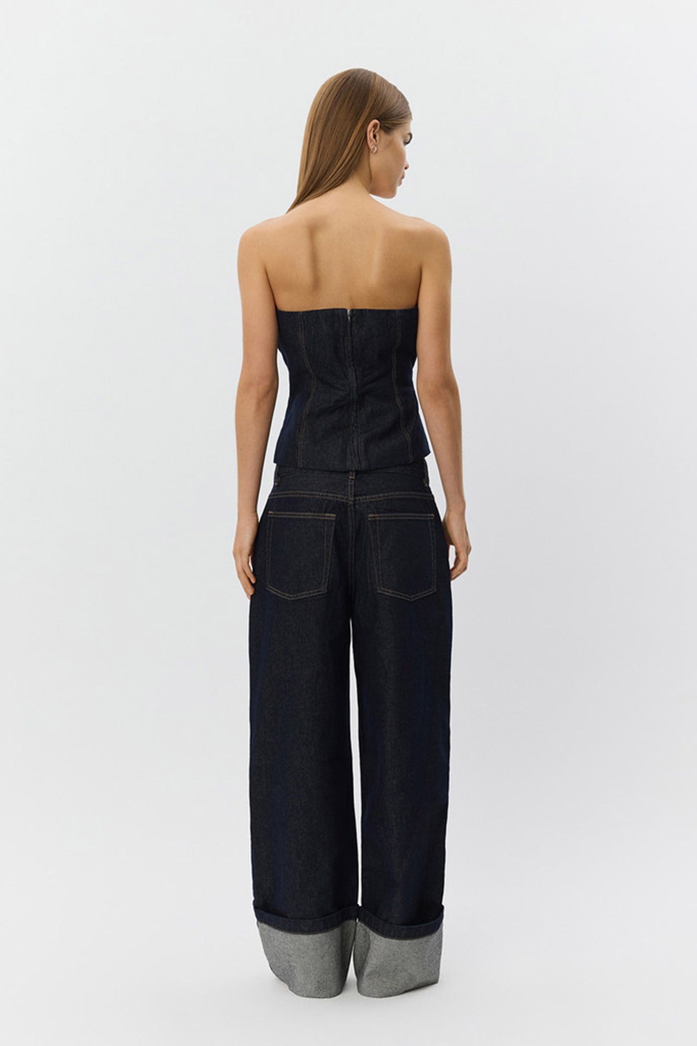 MISHASW RAW DENIM JEANS 5090 Dark denim blue - S261461