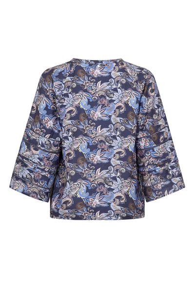 MMAleysa Paisley Blouse Crown Blue - 177960 Thumbnail