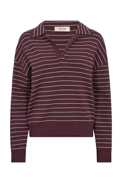 MMAliz Caliz LS Placket Knit Port Royale - 181890 Thumbnail