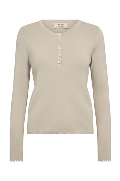 MMAliz Caliz Plain LS Knit Oxford Tan - 181870 Thumbnail