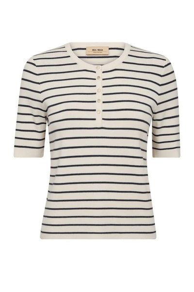 MMAliz Caliz Stripe SS Knit INDIA INK - 179080 Thumbnail